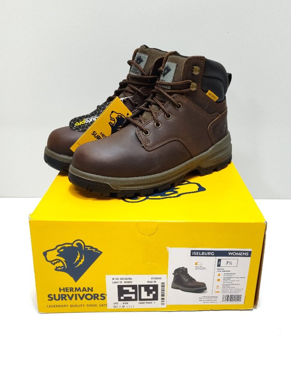 Herman Survivors Womens Iselburg Brown Steel Toe Waterproof Work Boots Size 7.5